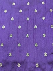 Purple Raw Silk Fabric With Sequins & Zari Work Butti