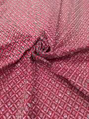 Rani Pink Raw Silk Fabric With Sequins & Zari Work