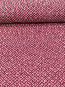 Rani Pink Raw Silk Fabric With Sequins & Zari Work