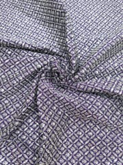 Purple Raw Silk Fabric With Sequins & Zari Work