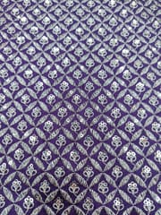 Purple Raw Silk Fabric With Sequins & Zari Work