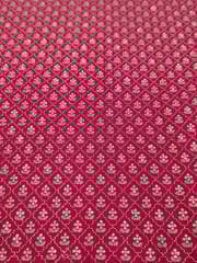 Rani Pink Raw Silk Fabric With Sequins & Zari Work