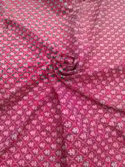 Rani Pink Raw Silk Fabric With Sequins & Zari Work