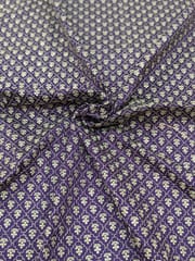 Purple Raw Silk Fabric With Sequins & Zari Work
