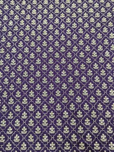 Purple Raw Silk Fabric With Sequins & Zari Work