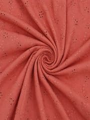 Peach Blossom Cotton Embroidered schiffli fabric