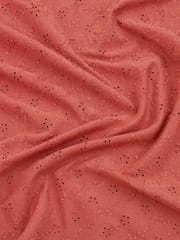 Peach Blossom Cotton Embroidered schiffli fabric