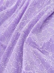Lilac Daisy Web Pattern Schiffli Embroidered Fabric