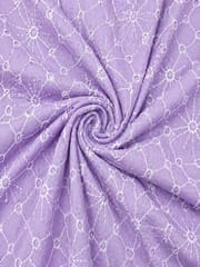Lilac Daisy Web Pattern Schiffli Embroidered Fabric