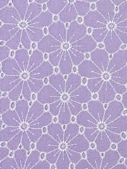 Lilac Daisy Web Pattern Schiffli Embroidered Fabric