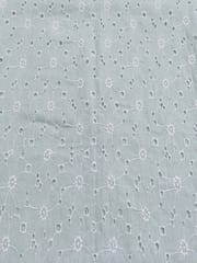 Light Blue Daisy Web Pattern Schiffli Embroidered Fabric