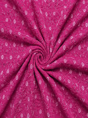 Daisy Web Pattern Magenta pink schiffli fabric