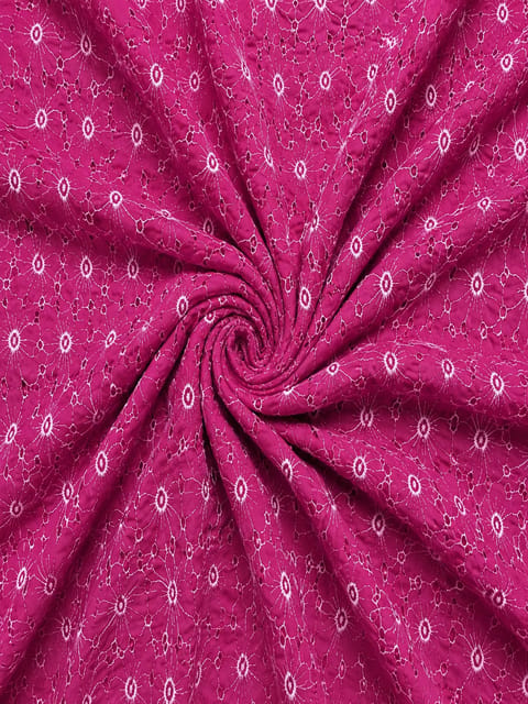 Daisy Web Pattern Magenta pink schiffli fabric