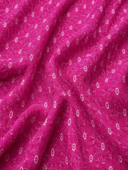 Daisy Web Pattern Magenta pink schiffli fabric