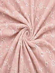 Daisy Web Pattern Pastel pink schiffli fabric