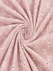 Daisy Web Pattern Pastel pink schiffli fabric