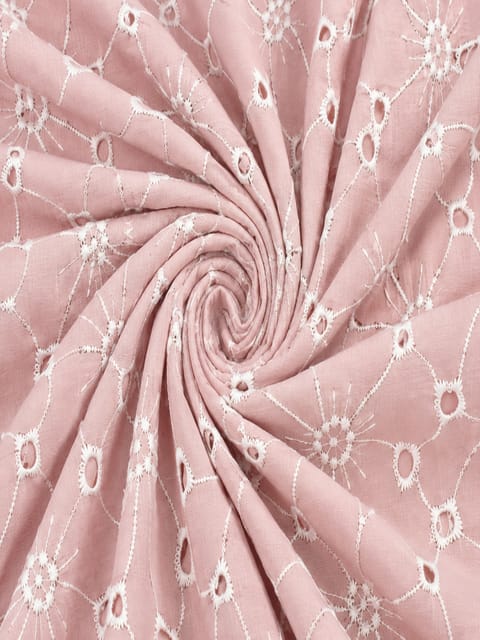 Daisy Web Pattern Pastel pink schiffli fabric