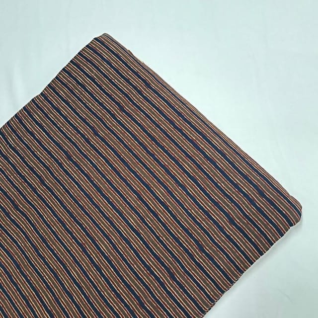 Brown Colour Cotton Cambric Printed Fabric