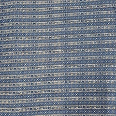 White Colour Cotton Dobby Printed Fabric