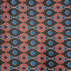 Black Colour Cotton Cambric Printed Fabric