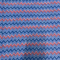 Sky Blue Colour Cotton Cambric Printed Fabric