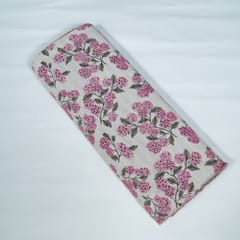 White and Pink Floral Design Cotton Blend Jacquard Fabric