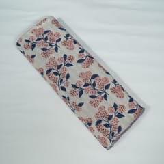 White and Peach Floral Design Cotton Blend Jacquard Fabric