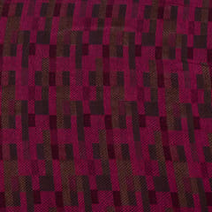 Majenta and Brown Color Cotton Jacquard Fabric