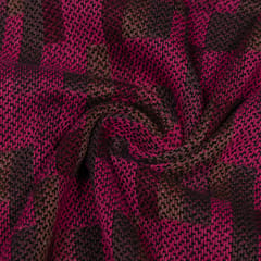 Majenta and Brown Color Cotton Jacquard Fabric