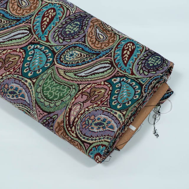 MultiColor Paisley Design Cotton Blend Jacquard Fabric