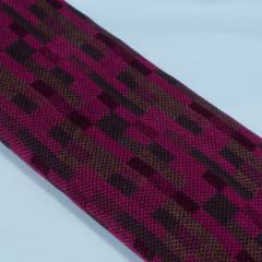 Majenta and Brown Color Cotton Jacquard Fabric