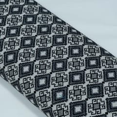 Black White Geometrical Design Cotton Blend Lurex Jacquard Fabric