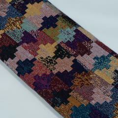 MultiColor Abstract Design Cotton Blend Jacquard Fabric