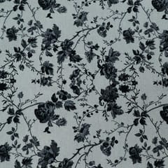 Black and White Floral Design Cotton Blend Jacquard Fabric
