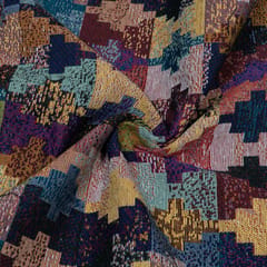 MultiColor Abstract Design Cotton Blend Jacquard Fabric