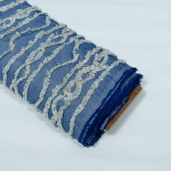 Blue Base Cotton Tuftting Fabric