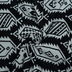 Black and White Abstract Design Cotton Blend Jacqaurd Fabric