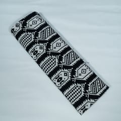 Black and White Abstract Design Cotton Blend Jacqaurd Fabric