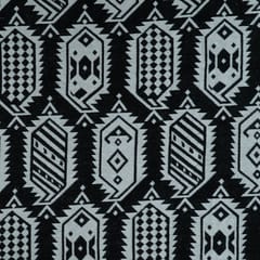 Black and White Abstract Design Cotton Blend Jacqaurd Fabric