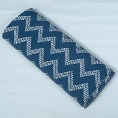 Blue and White Chevron Design Cotton Blend Jacquard Fabric