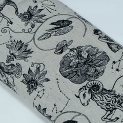 Black and White Figure Design Cotton Blend Jacquard Fabric