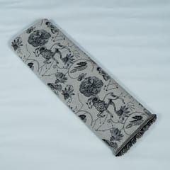 Black and White Figure Design Cotton Blend Jacquard Fabric