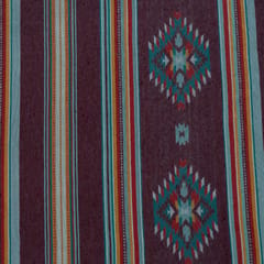 Brown and MultiColor Geometrical Cotton Blend Jacquard Fabric