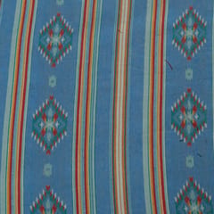 Blue and MultiColor Geometrical Cotton Blend Jacquard Fabric