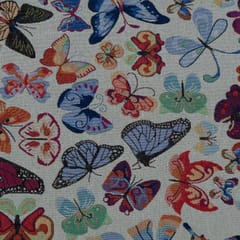 MultiColor Butterfly Design Cotton Blend Jacquard Fabric