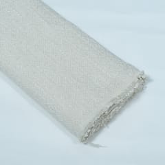 White Natural Cotton Dyeable Jacquard Fabric
