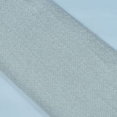 White Natural Cotton Dyeable Jacquard Fabric