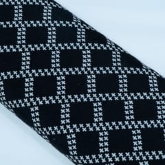 Black and White Abstract Design Cotton Blend Jacqaurd Fabric