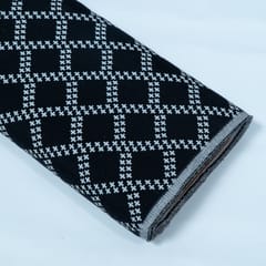 Black and White Abstract Design Cotton Blend Jacqaurd Fabric