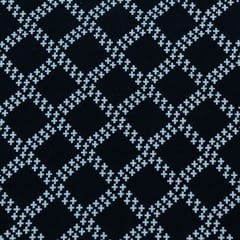 Black and White Abstract Design Cotton Blend Jacqaurd Fabric